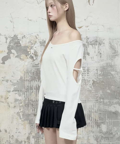 String Panel Point Long Sleeve (White)
