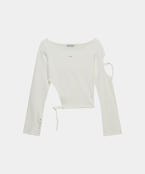 String Panel Point Long Sleeve (White)