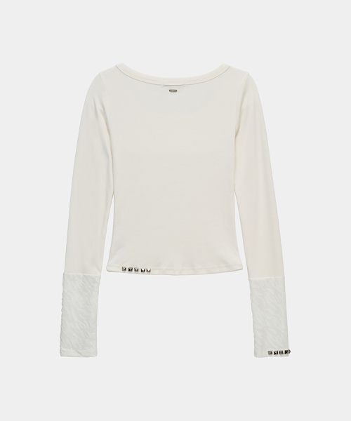 Stud Metal Point Long Sleeve (White)