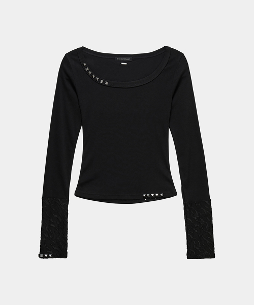 Stud Metal Point Long Sleeve (Black)