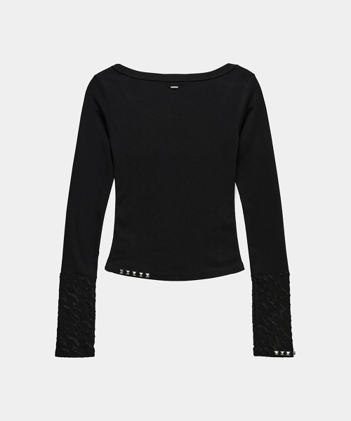 Stud Metal Point Long Sleeve (Black)