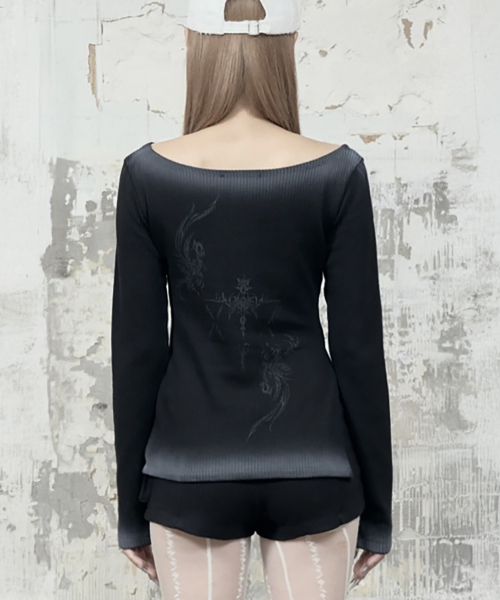 Dirty Wash Lettering Long Sleeve (Black)