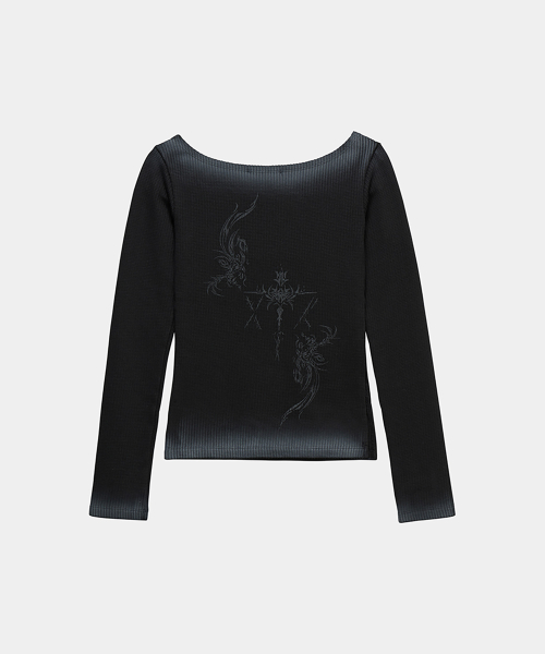Dirty Wash Lettering Long Sleeve (Black)