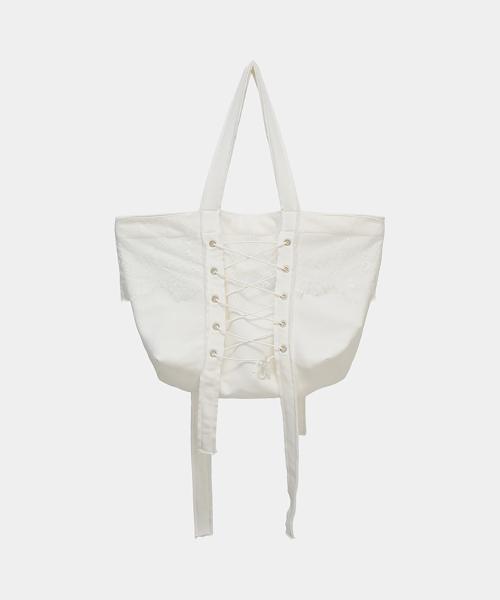 Corset Strap Shoulder Bag (White)