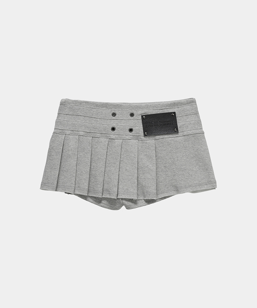 Pleated Layer Training Mini Skirt (Melange Gray)