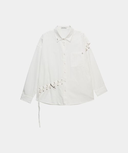 Eyelet Point Oversized Shirt (Black)