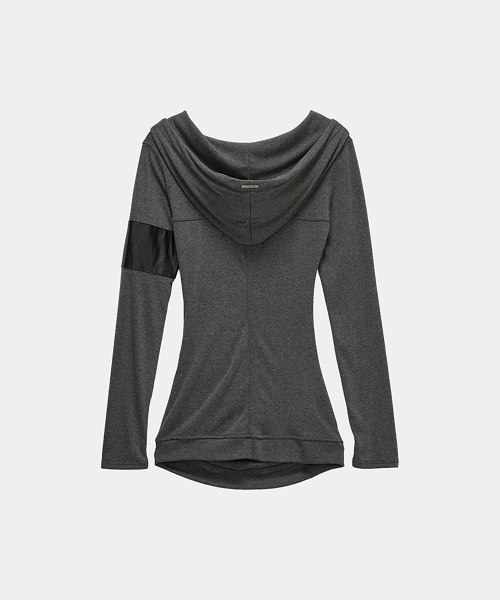 Hood Layer Shirring Mini One-Piece (Melange Gray))