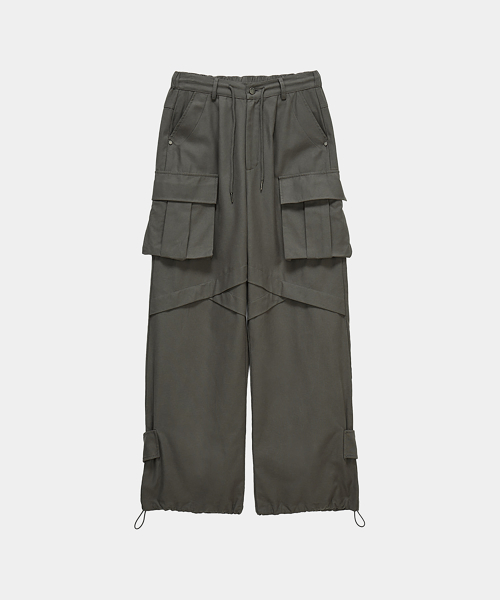Panel Multi Pocket Cargo Pants (Charcoal)