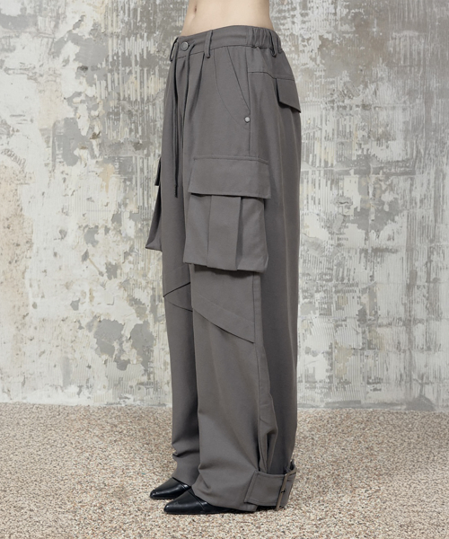 Panel Multi Pocket Cargo Pants (Charcoal)