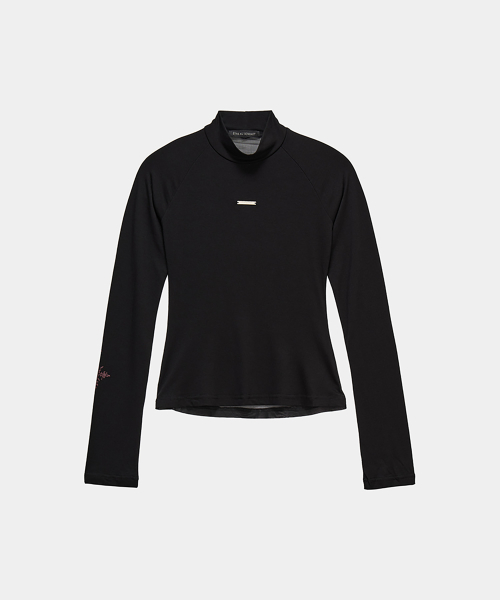 High Neck Lettering Long Sleeve (Black)