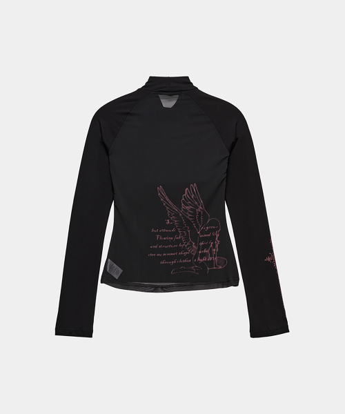 High Neck Lettering Long Sleeve (Black)