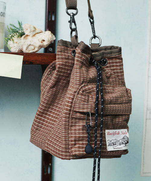 CHECK DRAWSTRING MINI BAG - 2 colors