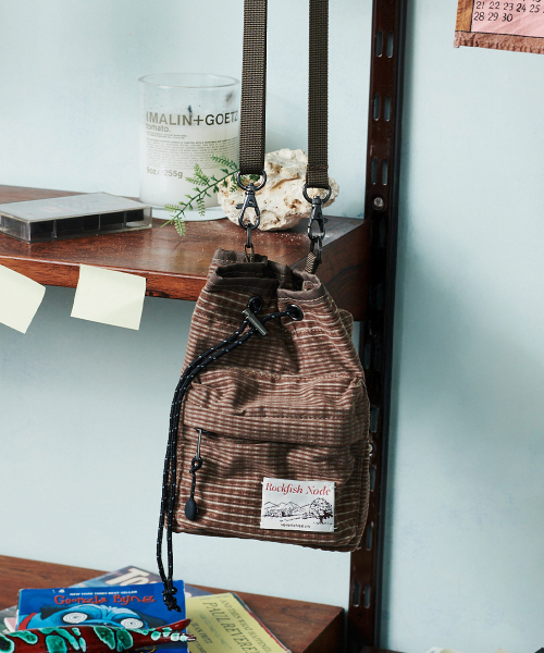 CHECK DRAWSTRING MINI BAG - 2 colors