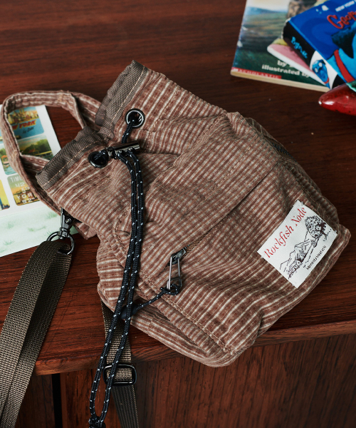 CHECK DRAWSTRING MINI BAG - 2 colors