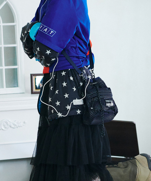 CHECK DRAWSTRING MINI BAG - 2 colors