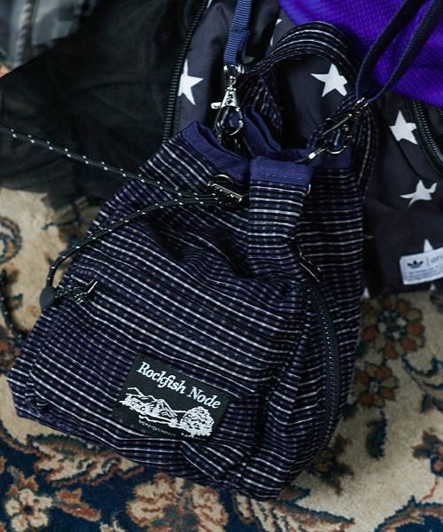 CHECK DRAWSTRING MINI BAG - 2 colors