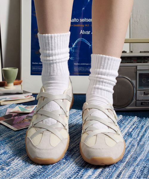 ZANE X-STRAP SNEAKERS - CREAM