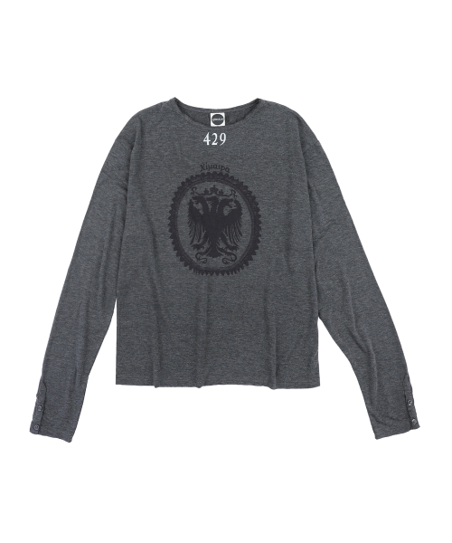 GT188 429 키마이라 엠블럼 빈티지 커프스 디테일 롱슬리브 (CHARCOAL GRAY)