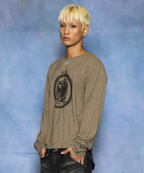 GT188 429 키마이라 엠블럼 빈티지 커프스 디테일 롱슬리브 (KHAKI)