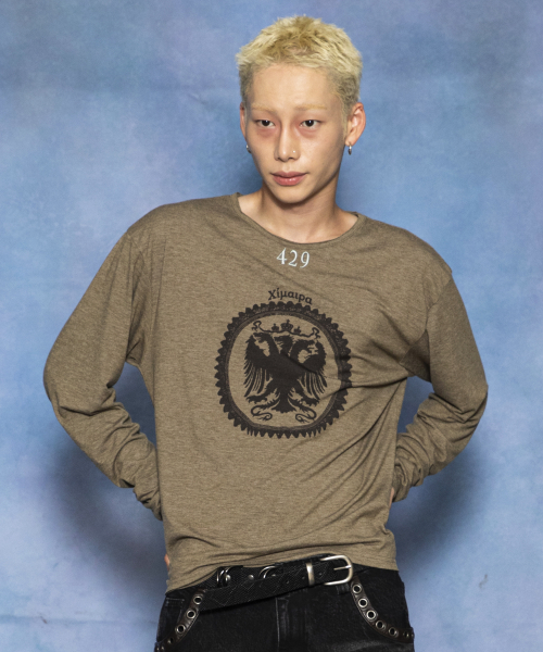GT188 429 키마이라 엠블럼 빈티지 커프스 디테일 롱슬리브 (KHAKI)