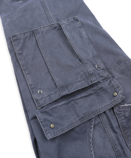 GP193 스터드 빈티지 언밸런스 카고 레귤러 코튼 팬츠 (NAVY)