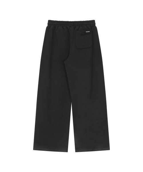Pleats jersey wide pants BLACK