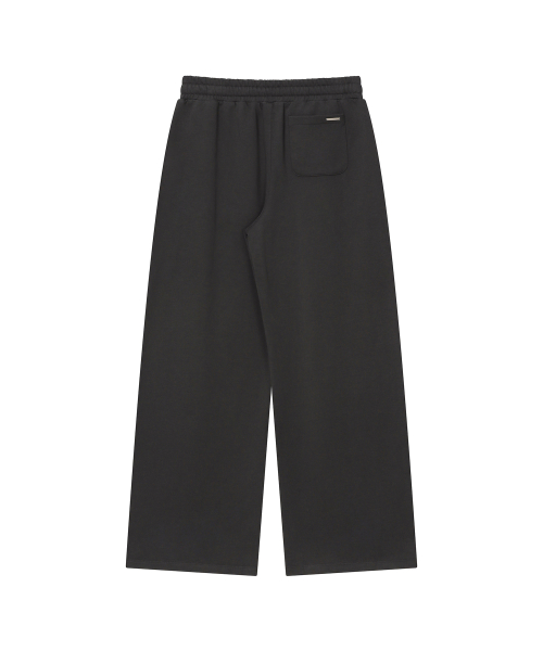 Pleats jersey wide pants CHARCOAL