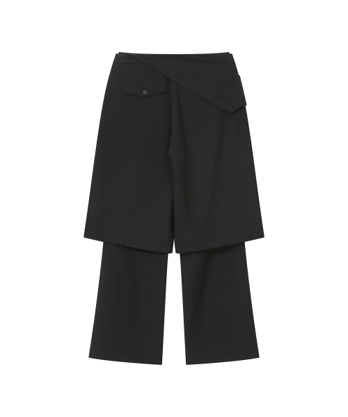 Flip bermuda layered pants SET BLACK