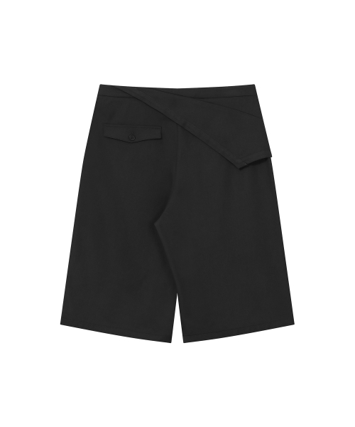 Flip bermuda layered pants SET BLACK