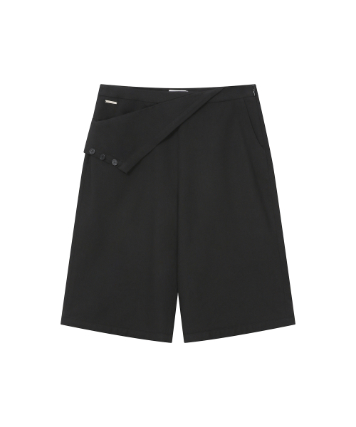 Flip bermuda layered pants SET BLACK