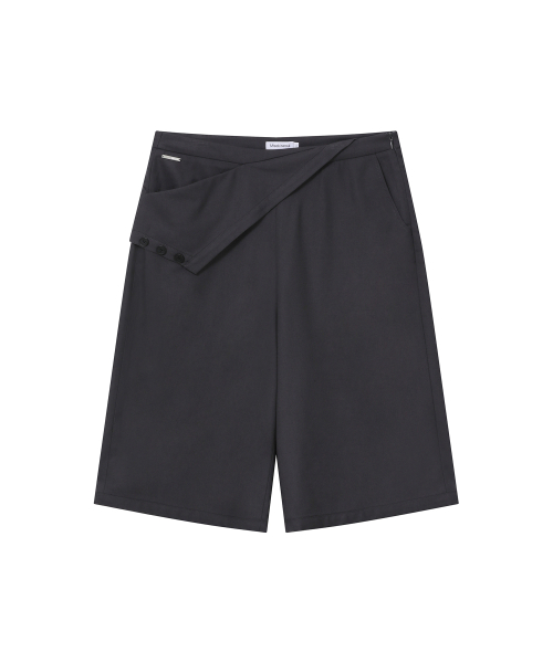 Flip bermuda layered pants SET CHARCOAL