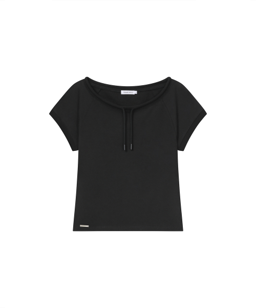 Raglan layered hoodie SET BLACK