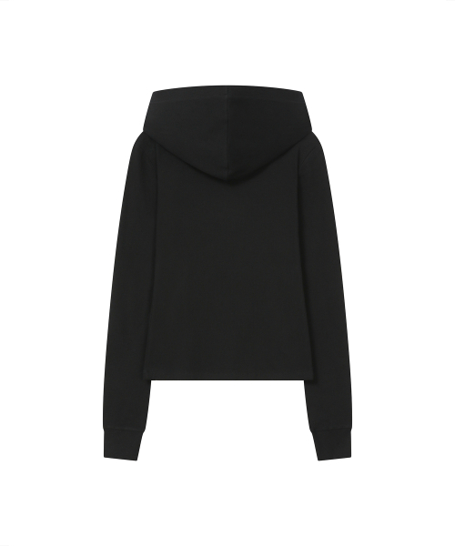 Raglan layered hoodie SET BLACK
