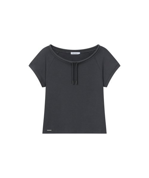 Raglan layered hoodie SET CHARCOAL