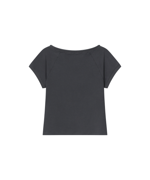 Raglan layered hoodie SET CHARCOAL
