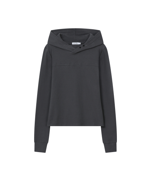 Raglan layered hoodie SET CHARCOAL