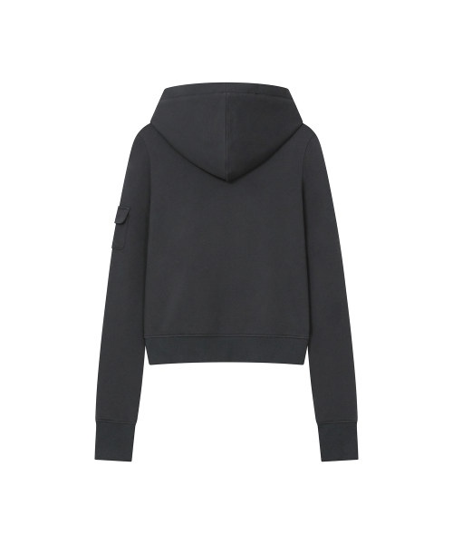 Diagonal hoodie jacket CHARCOAL