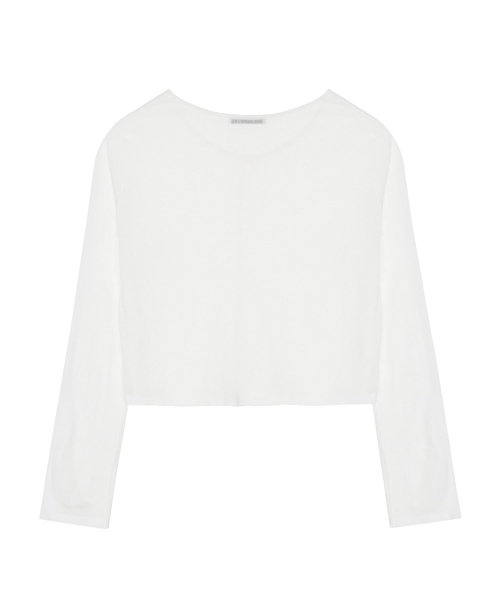 SHEER CROP KNIT CARDIGAN_IVORY