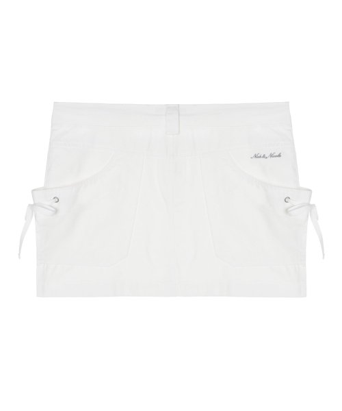 CARGO POCKET MINI SKIRT_IVORY