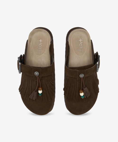 Topi Fringe Clog Brown OZV5GA390N