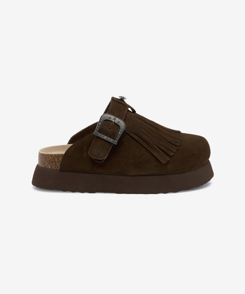 Topi Fringe Clog Brown OZV5GA390N
