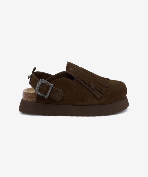 Topi Fringe Clog Brown OZV5GA390N