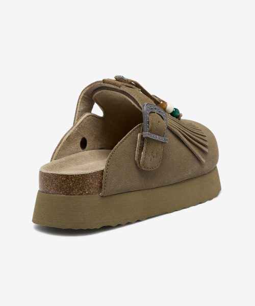 TOPI Fringe Clogs Beige OZV5GA390C