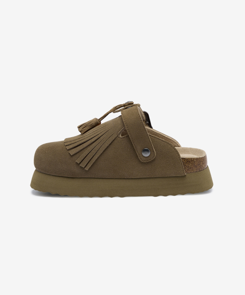 TOPI Fringe Clogs Beige OZV5GA390C
