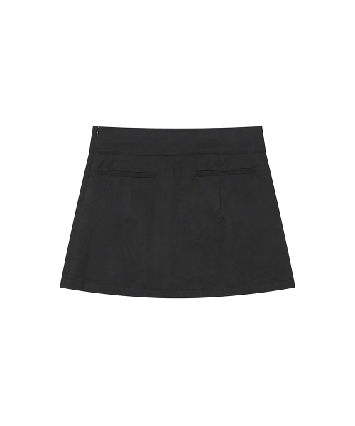 Hidden layered pleats mini skirt BLACK