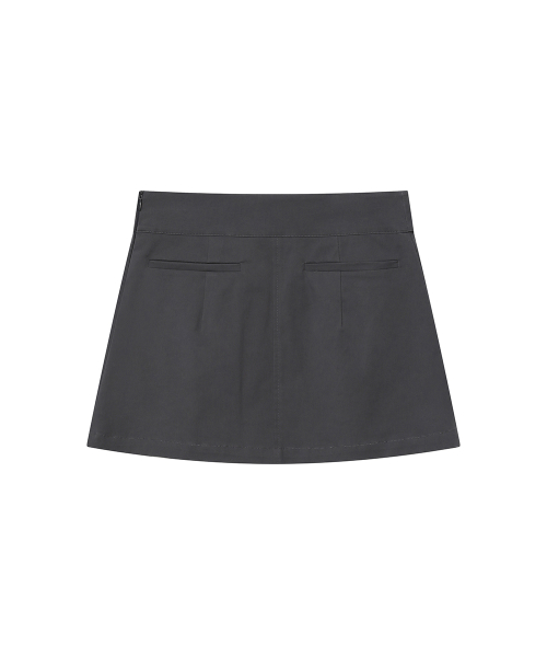 Hidden layered pleats mini skirt CHARCOAL