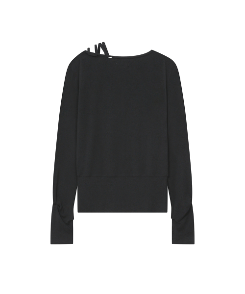 Boat Neck String long sleeve BLACK