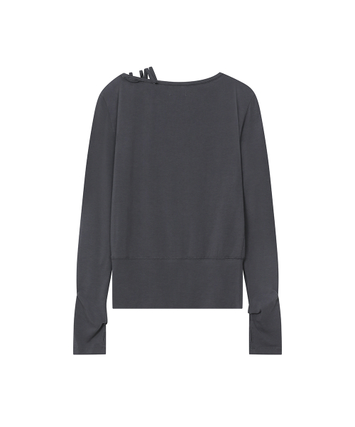 Boat Neck String long sleeve CHARCOAL