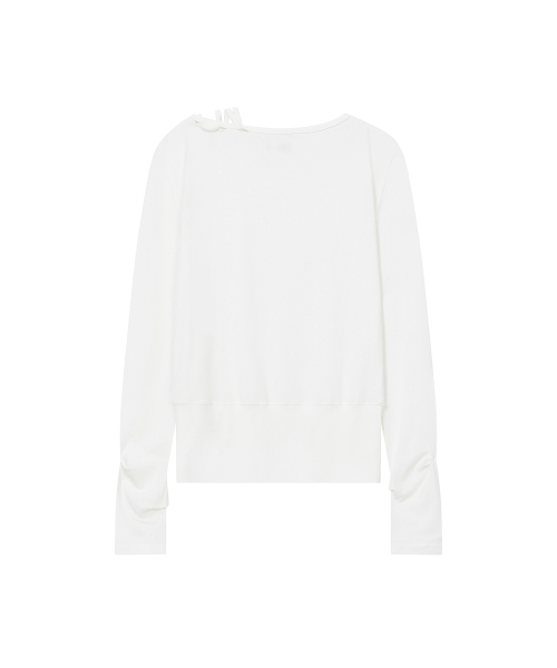 Boat Neck String long sleeve WHITE