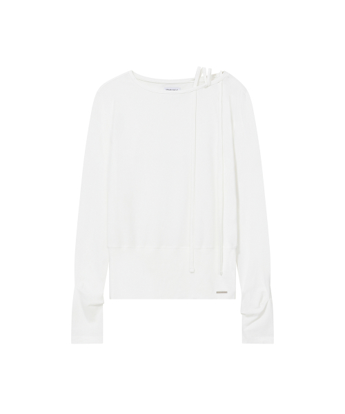 Boat Neck String long sleeve WHITE